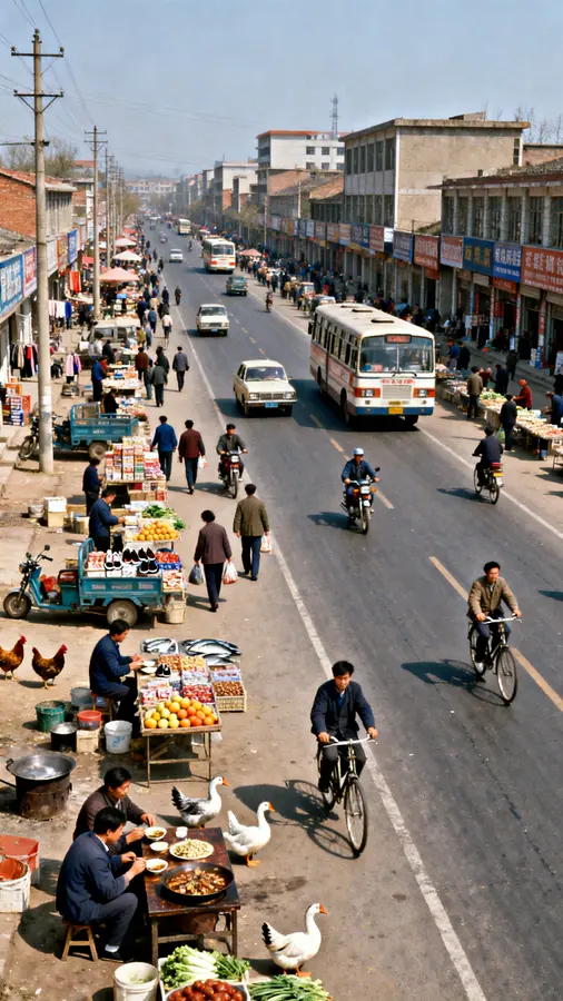 Busy Small-Town Street